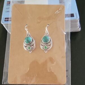 Silver and Turquoise Drop Earrings